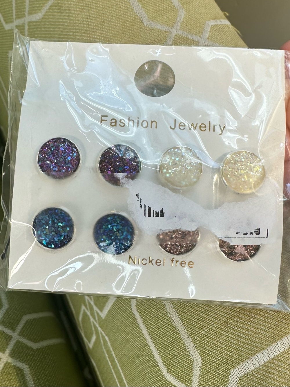 Fashion Jewelry Iridescent Druzy Stud Earring Set - Multicolor